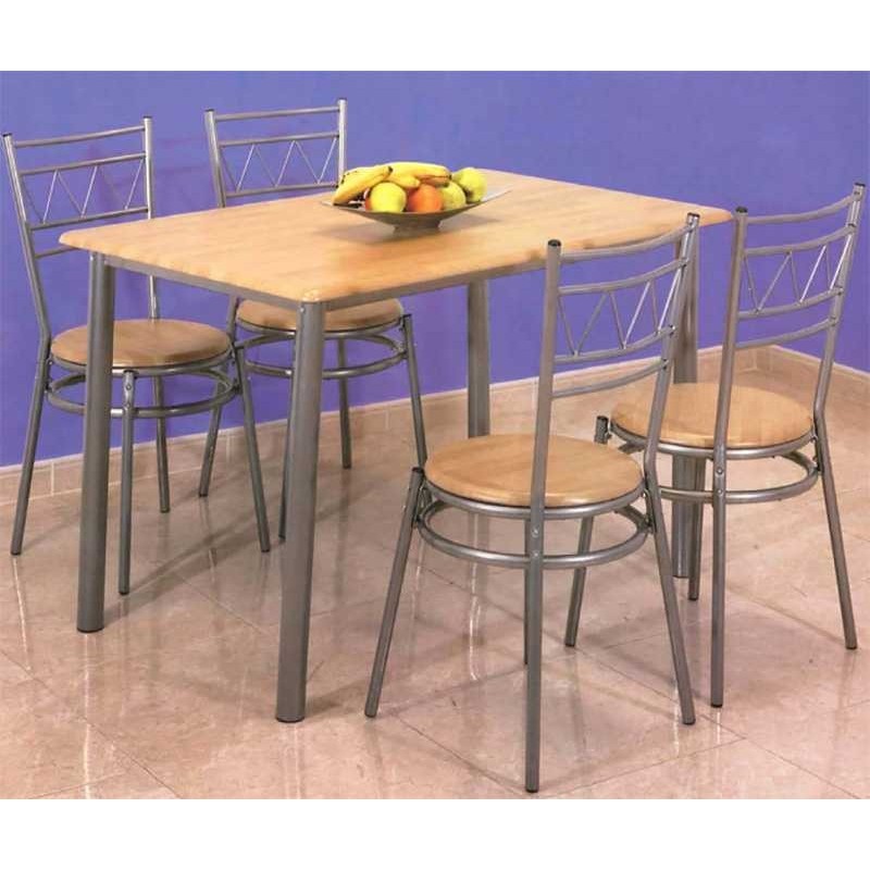 Conjunto mesa de cocina + 4 sillas ANILLO F3232752 - BLACK ...