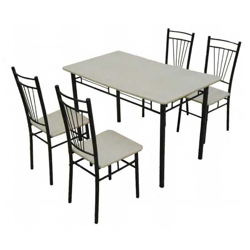Conjunto mesa de cocina + 4 sillas blanco y negro F3227273 ...
