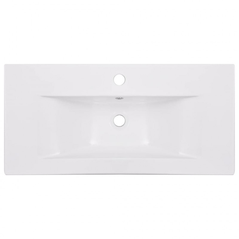 Lavabo encastrado de cerámica blanco 81x39,5x18,5 cm Vida XL 145062