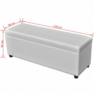 Banco largo de almacenamiento de madera blanco Vida XL 241062 - Comprar